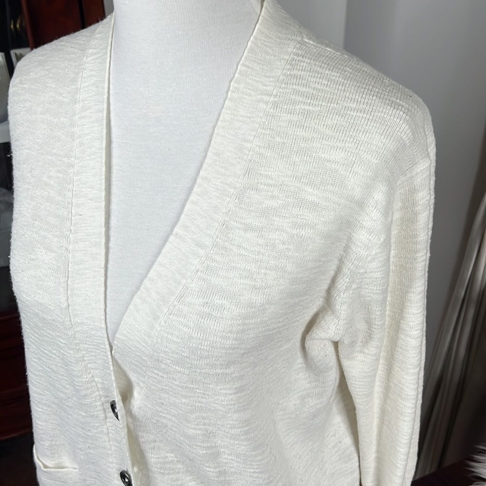 Madewell White Cotton Button Down Cardigan - Picture 4 of 8
